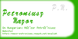 petroniusz mazor business card